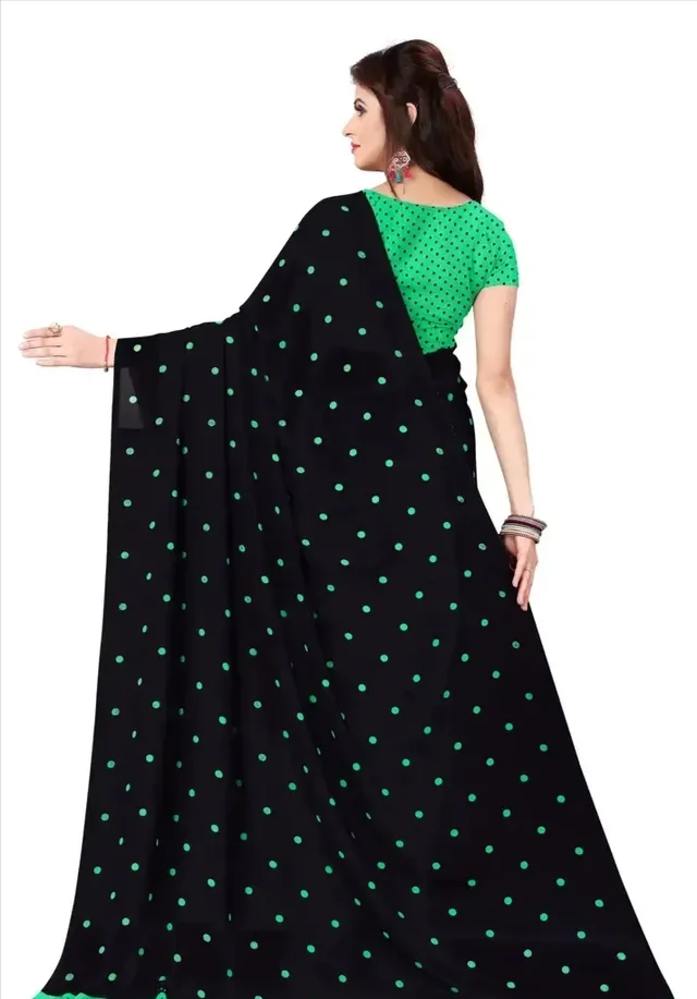 Women's Multi Georgette Printed Fancy Party wear Saree With Unstitched Blouse 4356851
