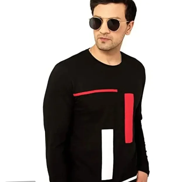 AUSK Men's Full Sleeves Casual T-Shirts(Black-X-Large) 9824476 - S