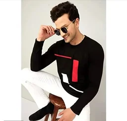 AUSK Men's Full Sleeves Casual T-Shirts(Black-X-Large) 9824476 - S