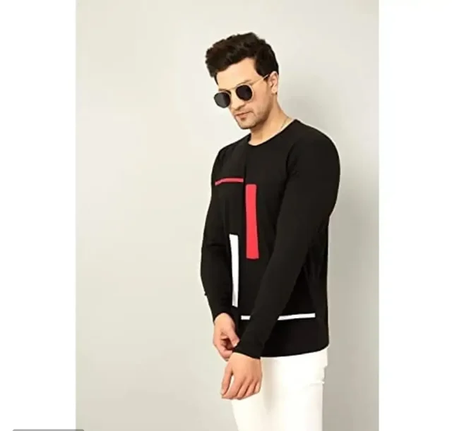 AUSK Men's Full Sleeves Casual T-Shirts(Black-X-Large) 9824476 - S