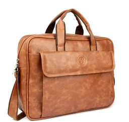 Trendy Men and Women Synthetic Leather Casual Travel/Office Laptop Messenger Bag10046055