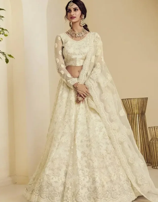 Stylish Net Embroidered Lehenga Choli Set For Women 12960107