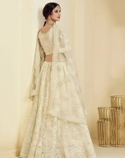 Stylish Net Embroidered Lehenga Choli Set For Women 12960107