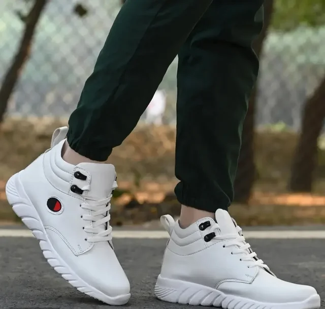 Stylish Fashionable White Leatherette Trendy Modern Daily Wear Lace Ups Running Casual Shoes Sneakers For Men 7345194 - UK 10