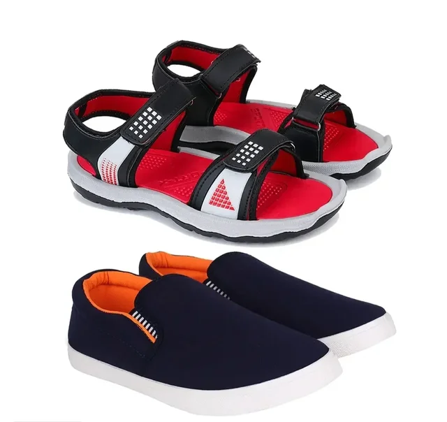 Bersache Men Casual Sandal (Multicolor) Pack of 2 12331881 - UK 10