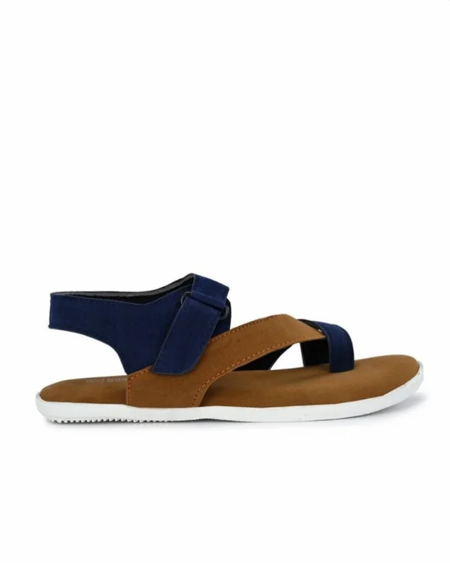 Suede Leather Blue Brown Sandals for Men 6869658 - UK 8