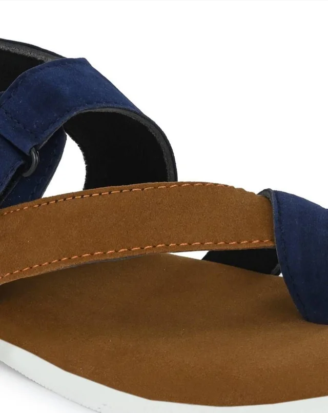 Suede Leather Blue Brown Sandals for Men 6869658 - UK 8