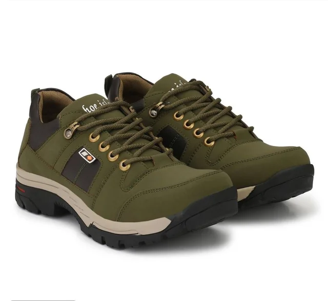 Men's Solid Dark Green Ankle Length Casual Boots 4038661 - UK 8