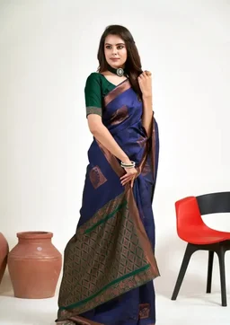 Alluring Art Silk Jacquard Saree with Blouse piece 20838045