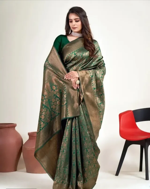 Alluring Art Silk Jacquard Saree with Blouse piece 20838073