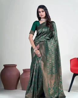 Alluring Art Silk Jacquard Saree with Blouse piece 20838073