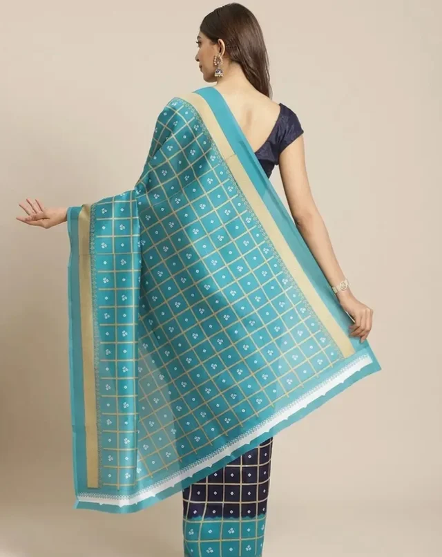 Attractive Silk Blend Saree with Blouse piece For WomenPack 9727402