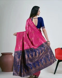 Alluring Art Silk Jacquard Saree with Blouse piece 20838064