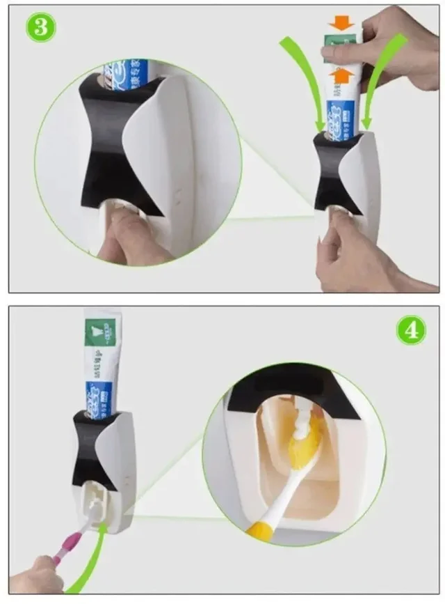 Shopper52 Automatic Toothpaste Dispenser with Tooth Brush Holder for Home and Bathroom Acessories