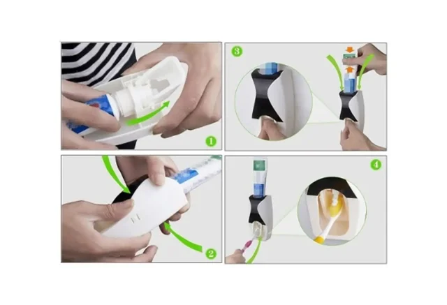 Shopper52 Automatic Toothpaste Dispenser with Tooth Brush Holder for Home and Bathroom Acessories