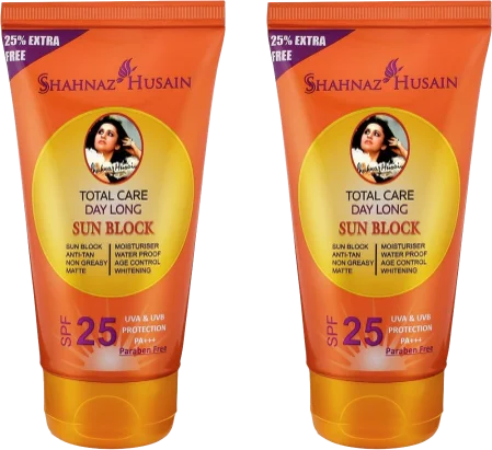 Shahnaz Husain Total Care Day Long Sun Block (SPF-25) (80GM + 20GM) (Pack of 2)