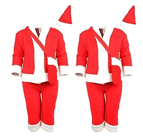 PK HUB Santa Claus Christmas Dress Combo for Children Kids(PACK OF 2) - 3-6 month