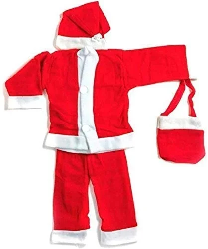 PK HUB Baby Boys Cotton Traditional Full Sleeve Yellow Rajasthani Angrakha Dress with Dhoti and Santa Claus Dress(PACK OF 2) - 2-3month