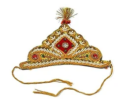 PK HUB® Krishna Kids Ethnic wear Costume in Cotton Fabric,Krishna Dress (Pack of 8 - Kurta, Dhoti, Bansuri, Mor Pankh, Mukut, Bandhni, Kundal, Mala) - 0-3month
