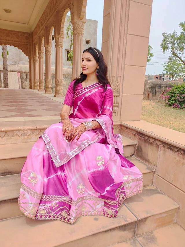 PK HUB New design launch lehriya concept Cotton linning aster attached with lehnga Embroidered lehenga choli for women Heavy work lehenga for weddings Navratri lehenga choli diwali " - Free, Pink