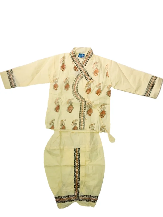 Boys Festive & Party Dhoti & Kurta Set  (Cream Pack of 1) - 6M - 12M