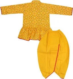 Boys Kids Ethnic Design Cotton Dhoti Kurta Chaniya Choli Set For Casual, Festival, occasional Boys set - 18M - 24M