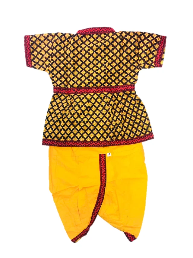 Boys Kids Ethnic Design Cotton Dhoti Kurta Chaniya Choli Set For Casual, Festival, occasional Boys set - 2Y - 3Y