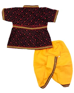 Boys Kids Ethnic Printed Design Cotton Dhoti Kurta Chaniya Choli Set For Casual, Festival, occasional Boys set - 1Y - 2Y