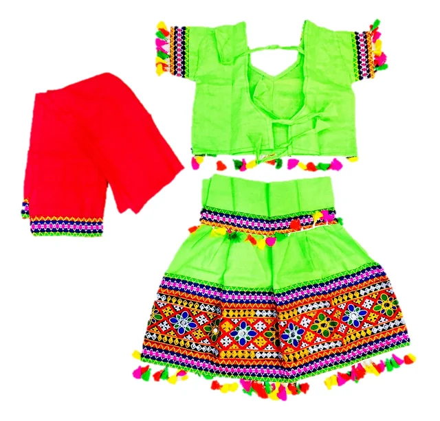 Fastive & Function Full stitches Ghagar Choli,leghnga Choli,Chania Choli Designer piece embroidery pattern for kids Girls - 1Y - 2Y