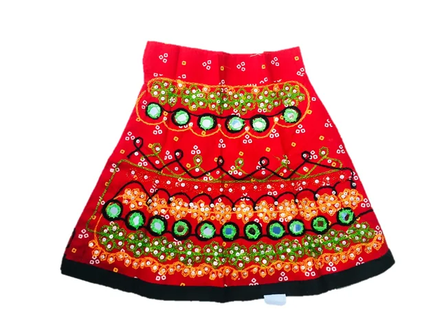 Navratri Garba Full stitches Ghagar Choli,leghnga Choli,Chania Choli Dress-Cotton - 1Y - 2Y