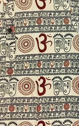 Om Printed Cotton Short Kurta T-shirt for Baby/Boys/Girls Red & Beige (COMBO-2) - 18M -24M