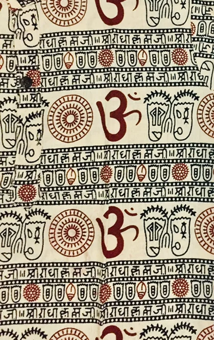 Om Printed Cotton Short Kurta T-shirt for Baby/Boys/Girls Red & Beige (COMBO-2) - 18M -24M
