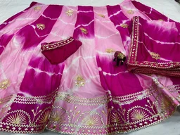 PK HUB New design launch lehriya concept Cotton linning aster attached with lehnga Embroidered lehenga choli for women Heavy work lehenga for weddings Navratri lehenga choli diwali " - Free, Pink