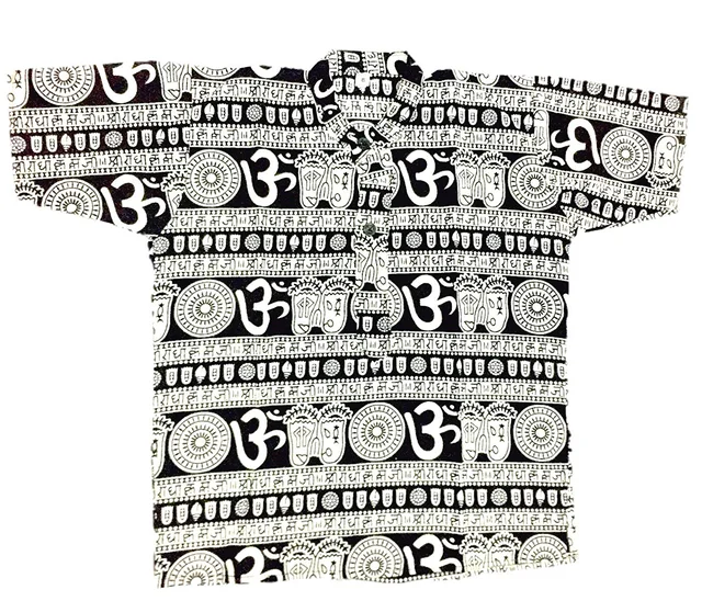 PK HUB Baby Boys & Girls Cotton Om OM Printed Short Kurta - T-Shirt (Pack of 1) - 3-4 Years, 100, Yellow