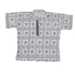 PK HUB Baby Boys & Girls Cotton Om Swastik Printed Short Kurta - T-Shirt (Pack of 2) - 10-11 Years, 100, Orange
