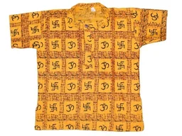 PK HUB Baby Boys & Girls Cotton Om Swastik Printed Short Kurta - T-Shirt (Pack of 2) - 7-8 Years, 100, White