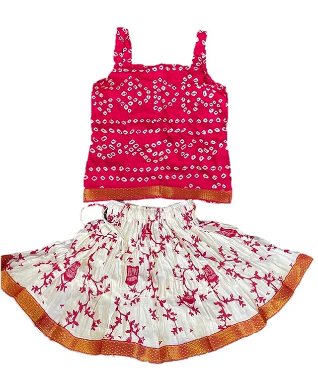 PK HUB Baby Girl's Cotton Readymade Printed Lehenga Choli - 1-2 Years