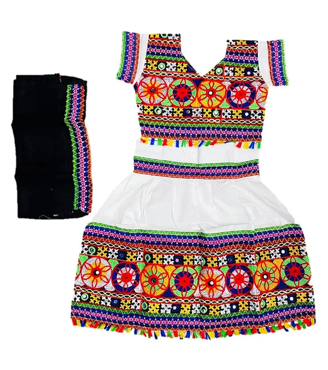 PK hub Fastive & Function Full stitches Ghagar Choli,leghnga Choli,Chania Choli Designer piece embroidery pattern for kids Girls - 1-2 Years