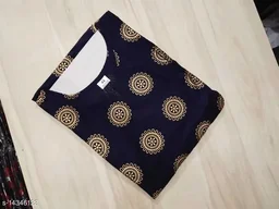 PK HUB Women's Rayon Floral Printed Blue Anarkali Kurta - M, Blue