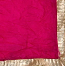 PK HUB Women's Silk Bandhej Multicolor Dupatta - FREE SIZE, Pink