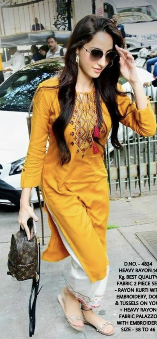 PK HUB Women's Solid Party Wear Kurta Set with Sharara - M, Yellow