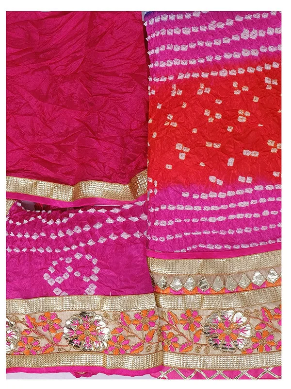 PK HUB® Women's Silk Semi-stitched Lehenga Choli - Free Size, Pink blue