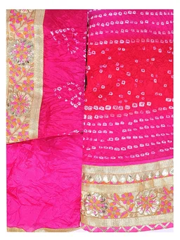 PK HUB® Women's Silk Semi-stitched Lehenga Choli - Free Size, pink red