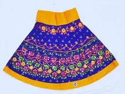 Traditional Navratri Garba Special Cotton Chaniya Choli With Embroidered Mirror Work With Dupatta For Kids Girl's - 6M - 12M