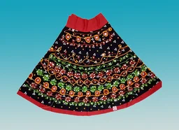 Traditional Navratri Garba Special Cotton Chaniya Choli With Embroidered Mirror Work With Dupatta For Kids Girl's - 2Y - 3Y