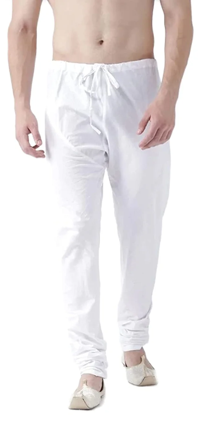 White Pure Cotton Formal White Pyjama for Mens Free Size