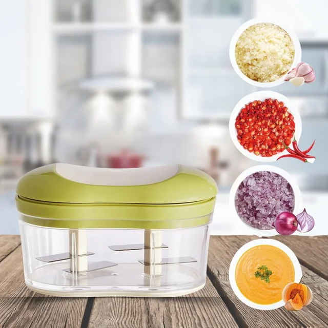 Garlic Chopper Portable Manual Food Processor for Onion Tomato Fruits Green|Home & Garden | Kitchen, Dining & Bar | Kitchen Tools & Gadgets