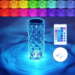 Diamond Light, Touch Lamp, Night Crytal Lamp, Night Table Lamp, Color Changing Led Lamp, Decorative Color Changing Lamp, Led Crystal Lamp