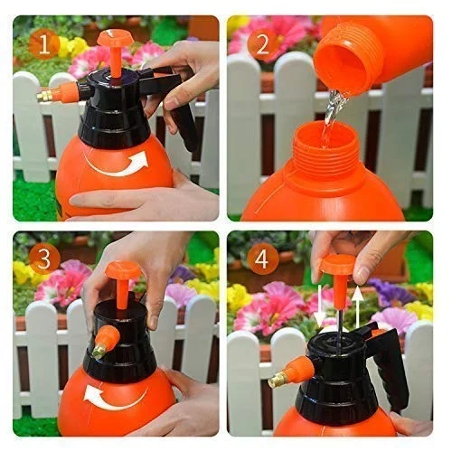 Garden Pump Pressure Sprayer | Spray Bottle for Herbicides, Pesticides, Fertilizers, Plants Flowers 2 Liter Capacity - Spray Bottle Plant Water | 30 X 13 X 13 cm | Orange