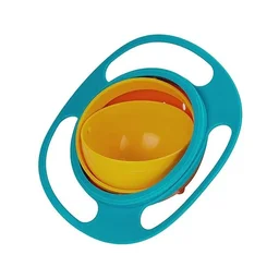 360 Rotate Magic Funny Toys Baby Gyro Feeding Toy Bowl, Kids Age 1 to 3 Years-Spill Resistant Bowls for Toddlers with Lid Dishes Kids, Boy, Girl, Spill Proof Bowl